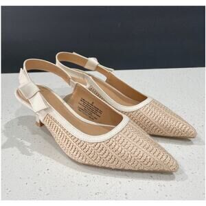 Slingback Heels Milan Raffia Sz 6 NWT -A New Day-